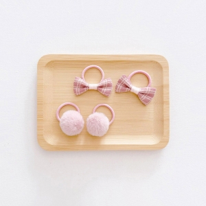 Girl Hair Tie Bow Fur Ball CNY Set (GPT6419)
